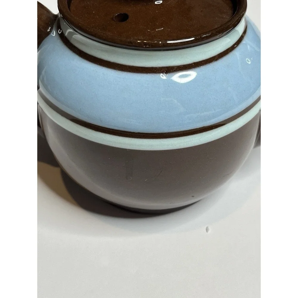 Sadler Brown Betty Brown & Blue Stripe 1 Cup Teapot Staffordshire England